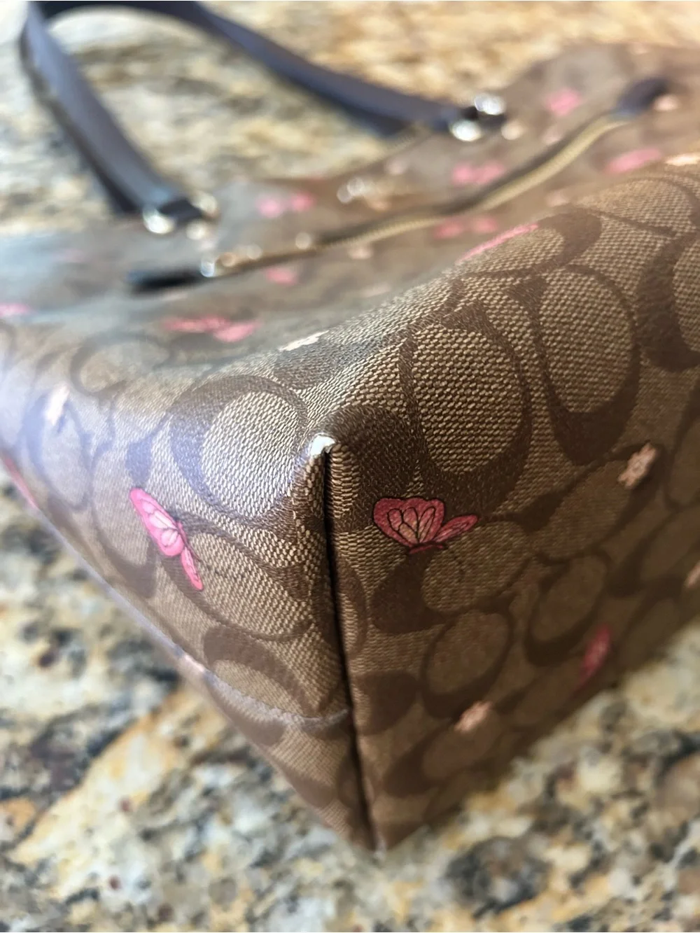 Coach Signature Print Tote with Butterfly Accents AND Coordinating Wallet! - Picture 16 of 16